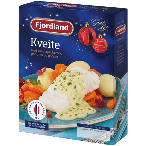 Kveite med sandefjordsmør, gulrøtter og poteter
