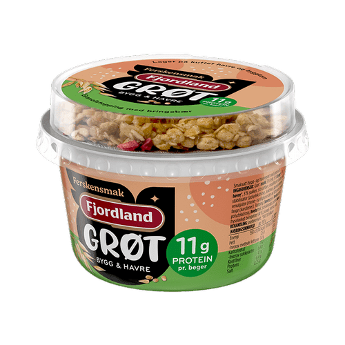 GRØT Fersken med topping