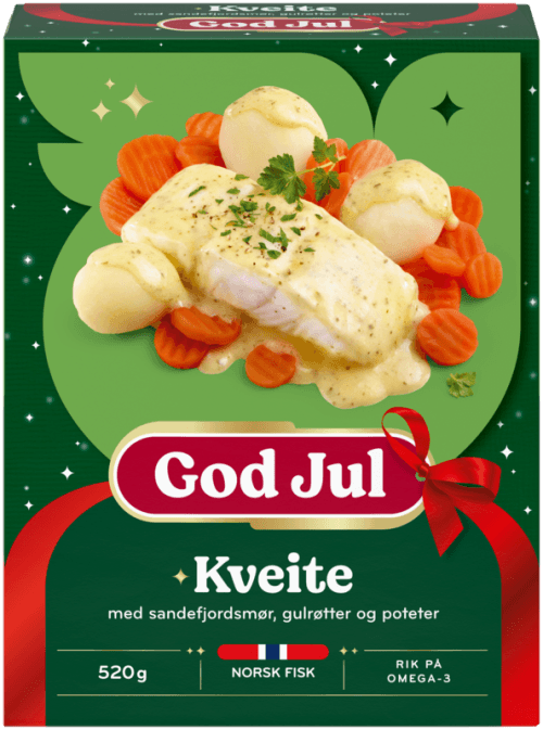 Kveite med sandefjordsmør, gulrøtter og poteter Kveite med sandefjordsmør, gulrøtter og poteter