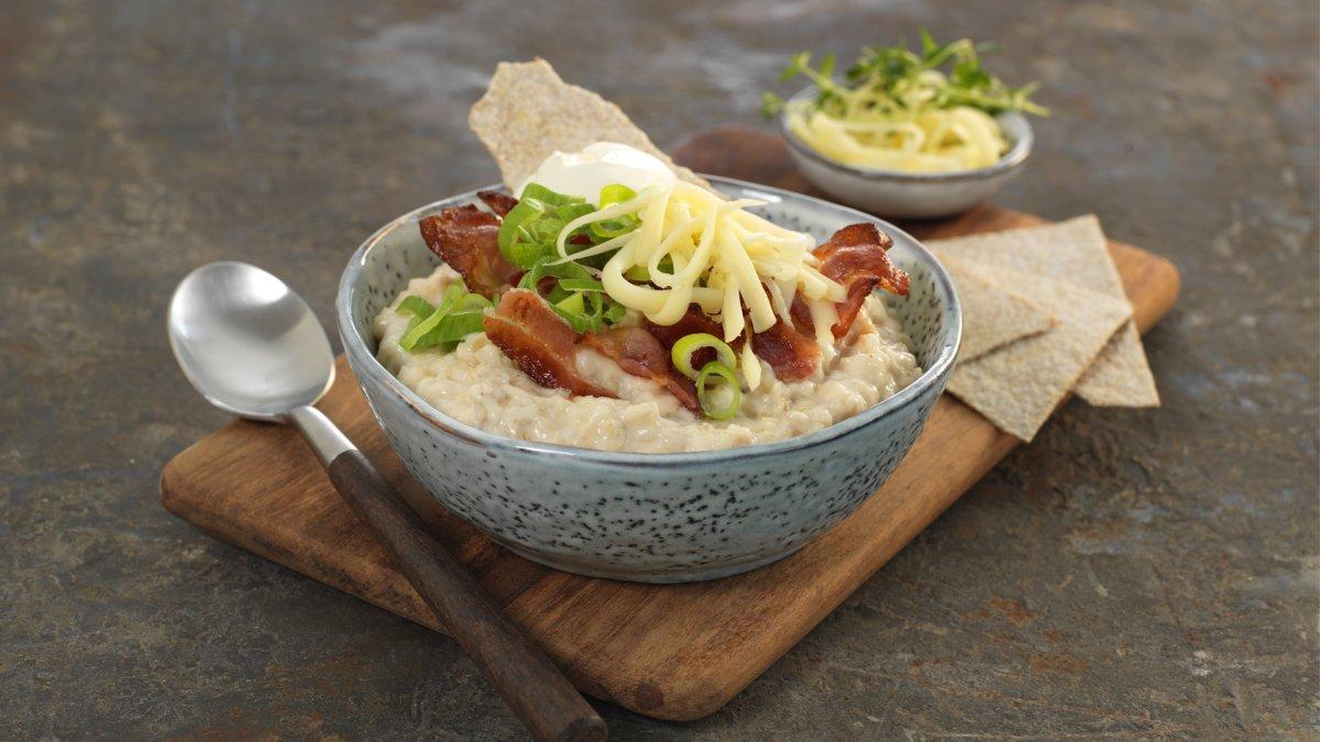 Barsking - Havregrøt med sprøstekt bacon