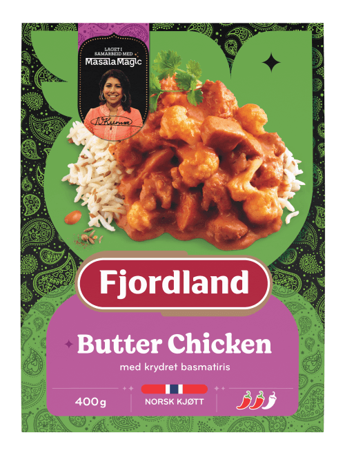 Butter Chicken Masalamagic med krydret basmatiris Butter Chicken Masalamagic med krydret basmatiris