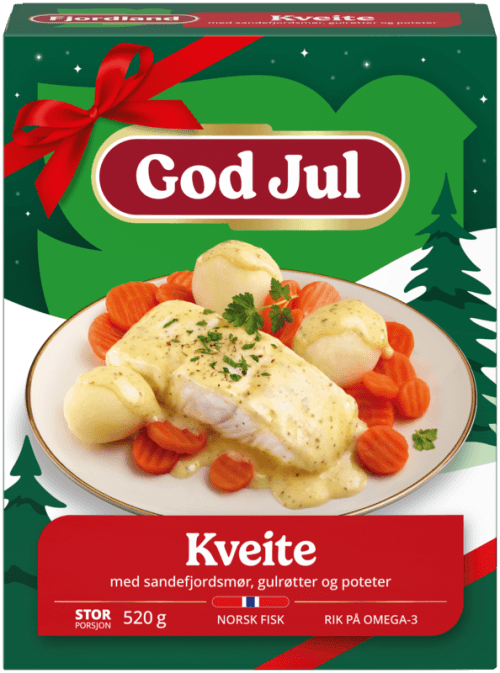 Kveite med sandefjordsmør, gulrøtter og poteter Kveite med sandefjordsmør, gulrøtter og poteter