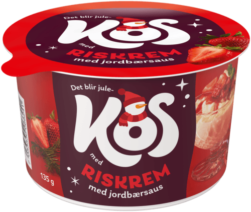 Riskrem med Jordbærsaus beger Riskrem med Jordbærsaus beger