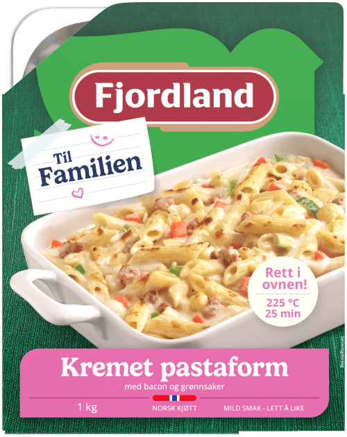 Pastaform med bacon og grønnsaker Pastaform med bacon og grønnsaker