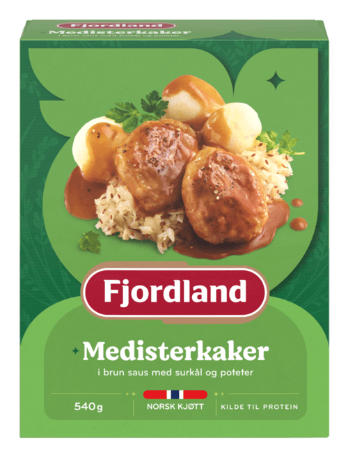 Medisterkaker med surkål og poteter