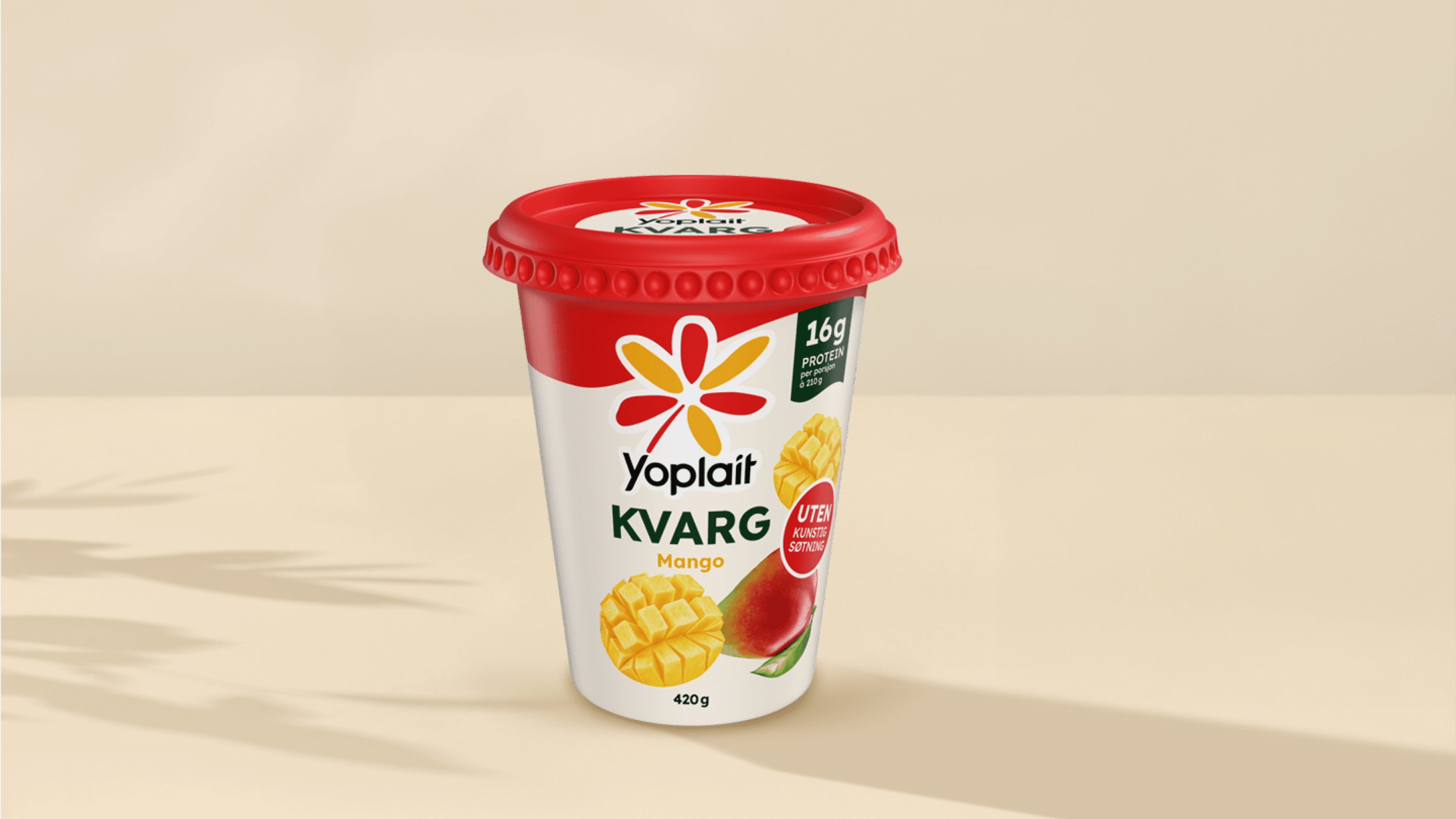 Nyhet! Yoplait KVARG Mango. Bakgrunnsbilde for Nyhet! Yoplait KVARG Mango.