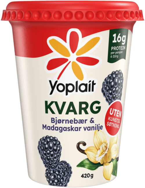 Yoplait KVARG Bjørnebær & Madagaskar-vanilje Yoplait KVARG Bjørnebær & Madagaskar-vanilje