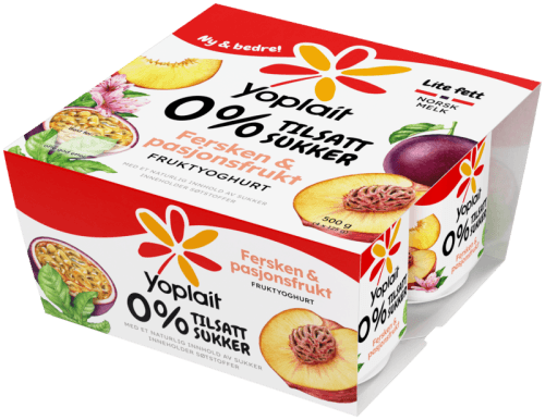 Yoplait 0% Fersken & pasjonsfrukt 4pk Yoplait 0% Fersken & pasjonsfrukt 4pk