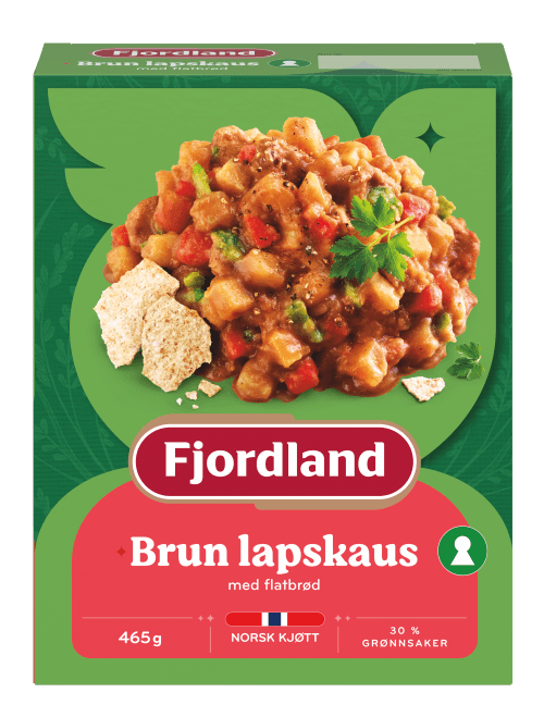 Brun lapskaus med flatbrød