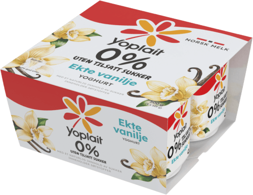 Yoplait 0% Ekte vanilje 4pk