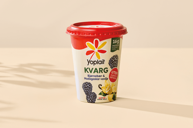 Kvarg Raspberry Yoplait KVARG – proteinrik, uten kunstig søtning, laktosefri – Fjordland